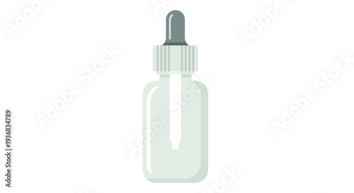 Clear Glass Dropper Bottle with Grey Cap