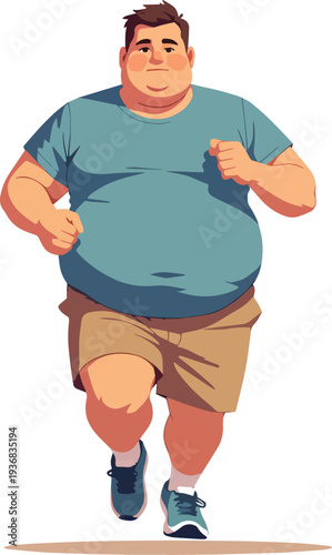 uomo che corre e fa ginnastica per tenersi in forma vettoriale