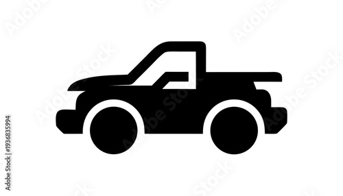 Pickup Truck Black Silhouette PNG, Utility Transport Silhouette