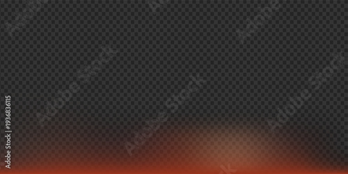 Horizontal orange red light leak with a subtle break. Professional camera flare for bottom placement, creating a realistic vintage film burn and warm atmospheric lighting effect