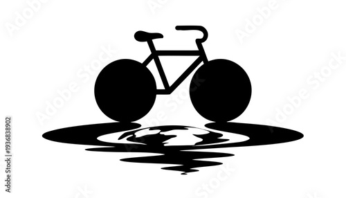 Bicycle Black Silhouette PNG, Eco Transport Bike Shadow