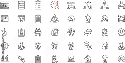 Business icons set vector illustration, flat design, scalable graphics