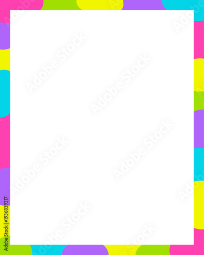 ビビッドなネオンカラーの模様のフレームや背景素材 - ポップで目立つカラフルな縦長バナー - 4:5