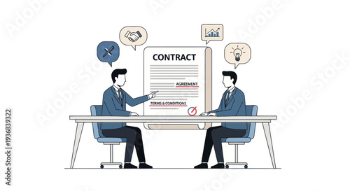 Business Professionals Signing Contract at Office Desk Agreement Concept.