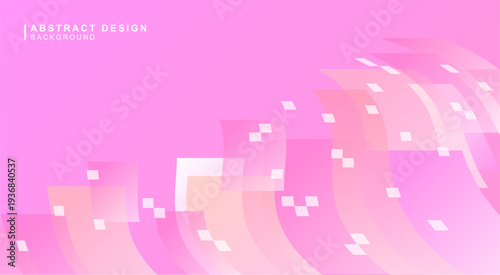 波状の図形で組み合わせたピンク色の抽象的な背景素材