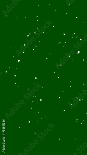 snow falling  on green screen