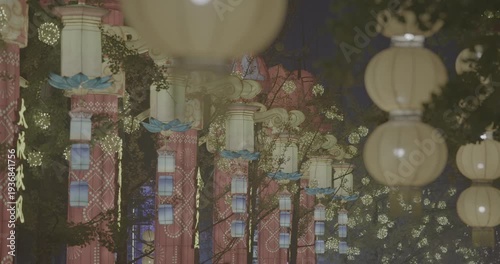 Beijing, China. Ungraded C LOG 2, Orange Yellow Paper Lanterns On Zigong Lantern Festival In Beijing. Lantern Festival In Beijing Garden Expo Park. National Intangible Cultural Heritage Of China. In