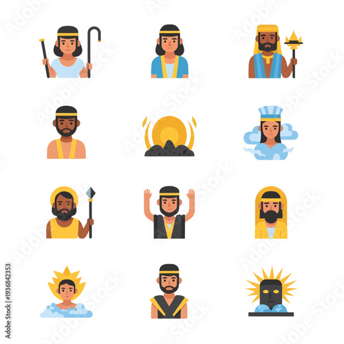 Celebrating Passover with faith, community, and heritage, through symbolic illustrations of leaders and prophets