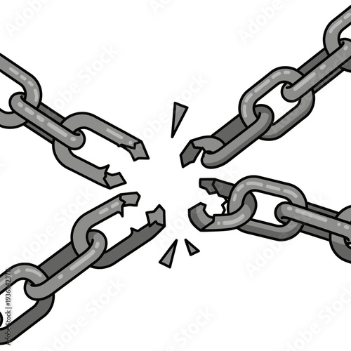Breaking chains on Passover symbolizing freedom from oppression and slavery illustration