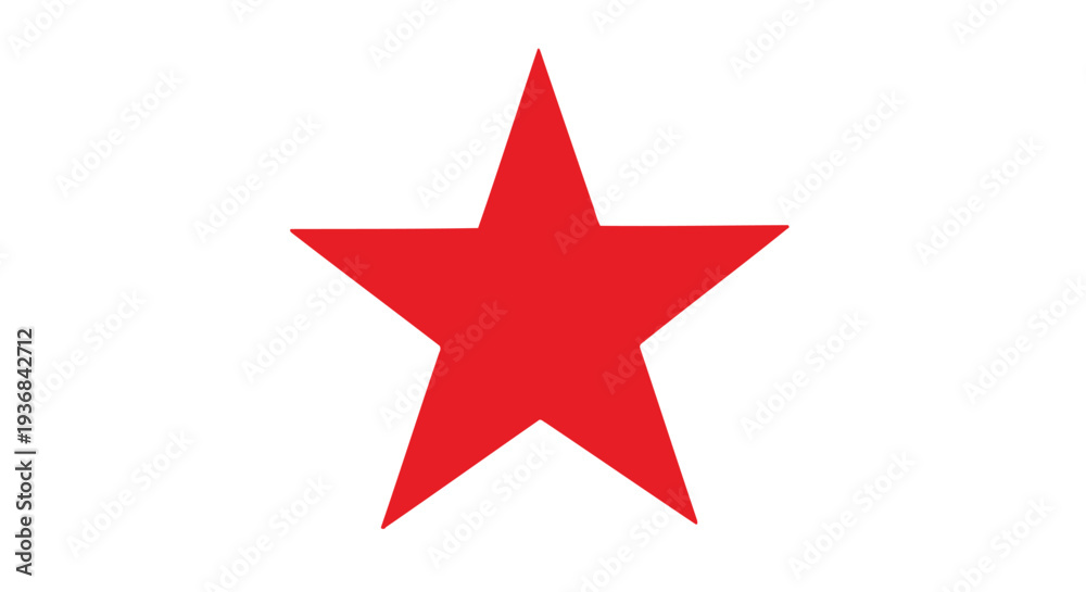 Obraz premium Striking three dimensional vector graphic illustration of a classic five pointed bright red star