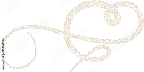 Curly decorative doodle, fancy ornament border