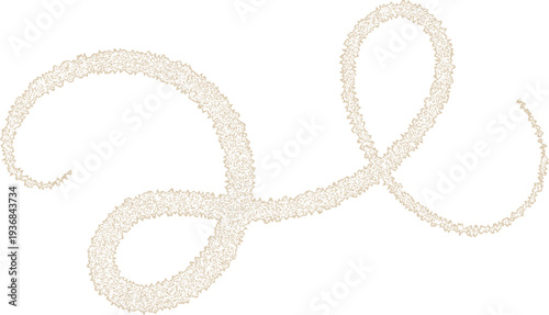 Curly decorative doodle, fancy ornament border