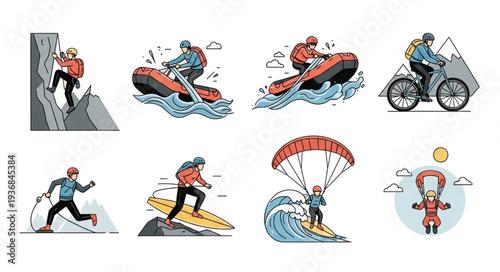 Collection of Various Water Sports and Activities.