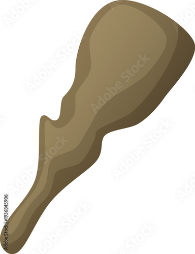 Primitive club cartoon icon. Caveman ancient weapon