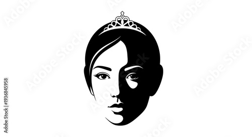 Princess Silhouette - Elegant Woman with Tiara