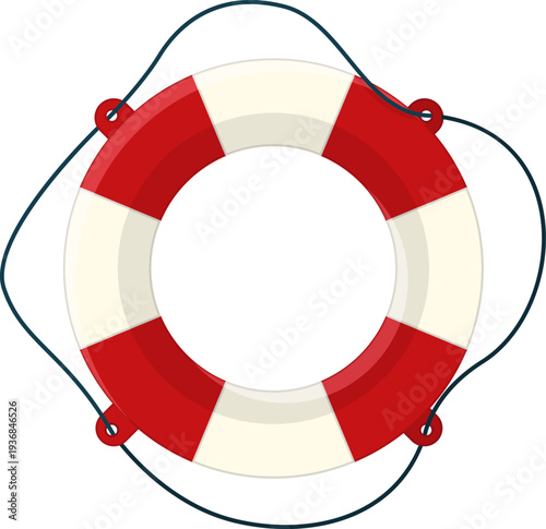 Lifebuoy cartoon icon. Inflatable ring. Rubber donut