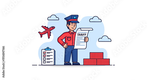 Airport Security Officer Checking Travel Documents