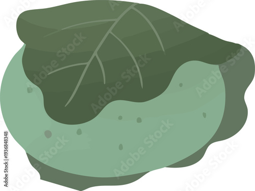 緑の柏餅のベクターイラスト 端午の節句の和菓子