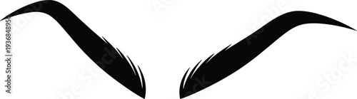Stylized Black Curved Eyebrow Vector Illustration, Elegant Beauty Makeup Symbol, Minimal Cosmetic Brow Design for Salon Branding and Fashion Graphics