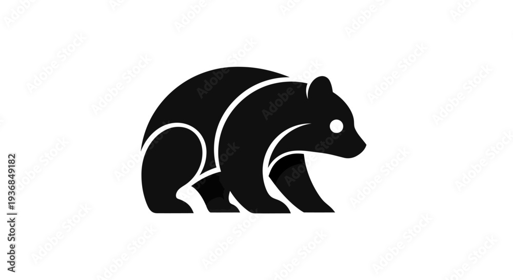 Obraz premium Stylized bear silhouette isolated on white