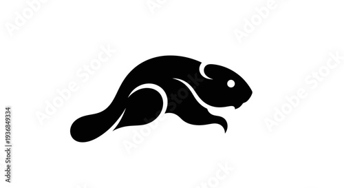 Stylized beaver icon against white background