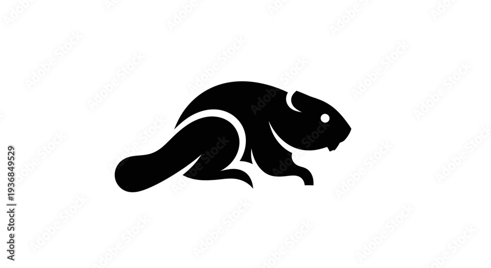 Fototapeta premium Stylized beaver silhouette graphic