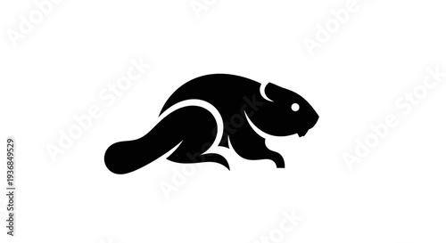 Stylized beaver silhouette graphic