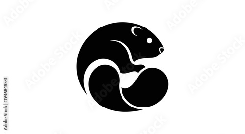 Stylized beaver silhouette graphic