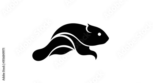 Stylized beaver silhouette graphic