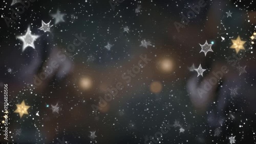 softly twinkling stars drifting and shimmering in a blurred background, gentle cosmic motion