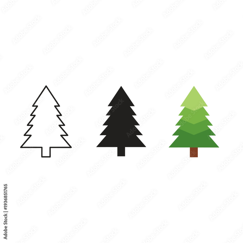 Obraz premium set of christmas trees