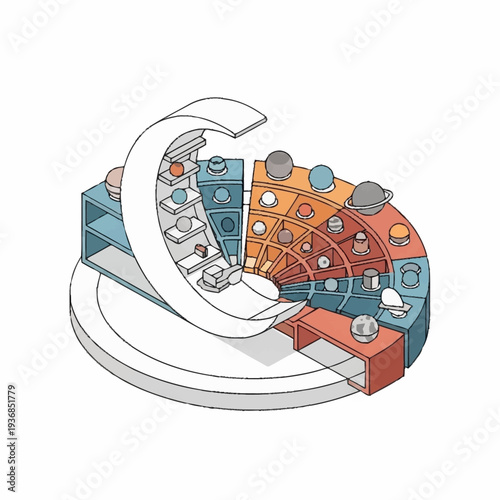 Detailed cross-section of a complex mechanical component.