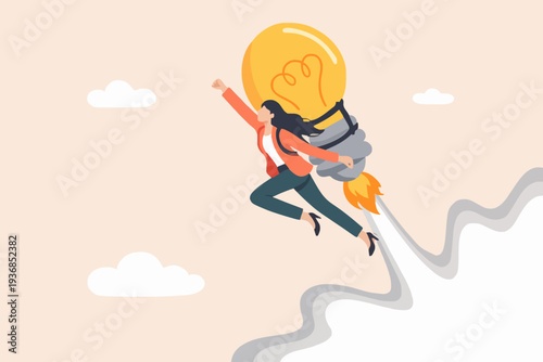 Woman with Idea Taking Off