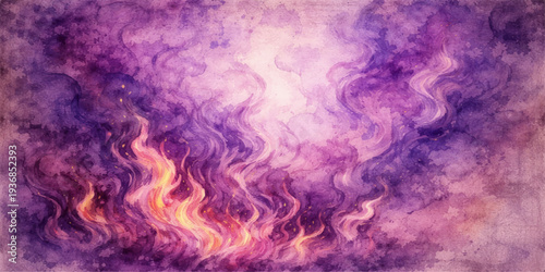 Abstract colorful background with blue smoke and burning orange fire flames in a dark motion design with fractal light patterns and grunge texture