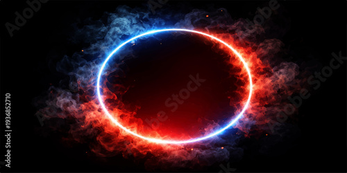 Glowing solar star energy radiates hot fire light across the galaxy as the blue globe of earth aligns with the sun in an abstract space astronomy illustration of the universe