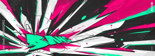 Comic Explosion Effect with Abstract Manga Design and A Cartoon Bang for Anime Projects in Black and White. Dynamic Impact of Smoke and Vector Explosive Flames on A Vibrant Background, Full of Energy 