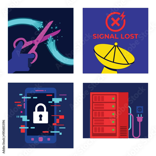 Internet Censorship Information Blackout and Signal Loss Set