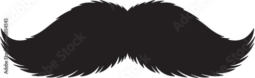 Moustache isolated on transparent background vector illustration, elegant black mustache silhouette, men fashion accessories