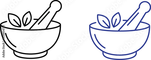 Herbal medicine preparation with mortar and pestle for natural health and wellness