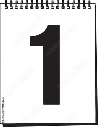 One number or first place icon on transparent background. black isolated silhouette image vector illustration design symbol