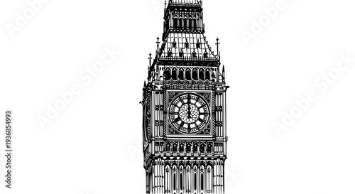 Big Ben Hand-Drawn Vector Sketch – London Landmark Illustration EPS 10