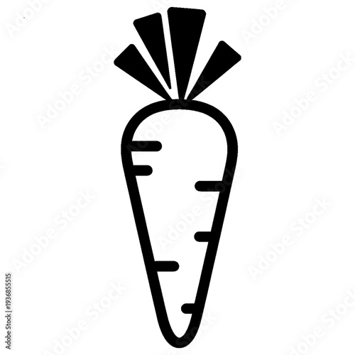 Simple Black and White Carrot Icon