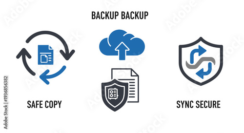 Data Protection Icons for Backup Security.