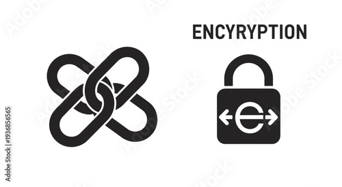 Encryption Symbols Lock Chain Security.
