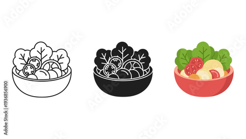 Salad Bowl Food Icon Healthy Meal
