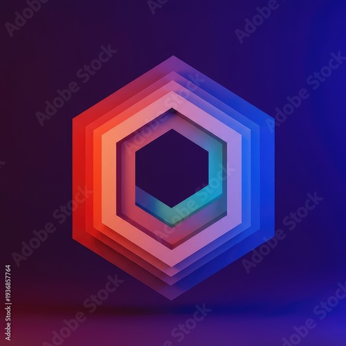 A mesmerizing digital composition of shifting geometric shapes and gradient colors creating a sense of impossible depth and visual trickery ,futuristic ,abstract ,warped