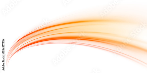 Glowing red speed lines stretch into the distance. Smooth motion trails create a dynamic highway scene. Great illustration for digital traffic concepts.