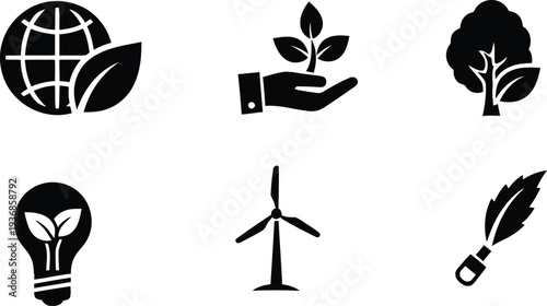 Eco friendly sustainable development icons
