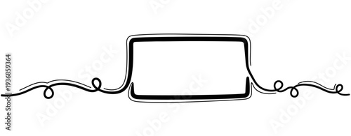 Rectangular label resting on surface in line drawing. none editable strokes