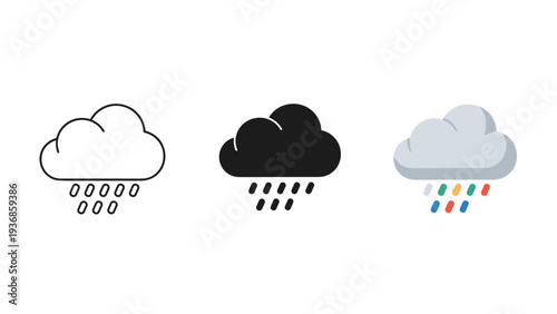 Rain Cloud Weather Icon Commercial